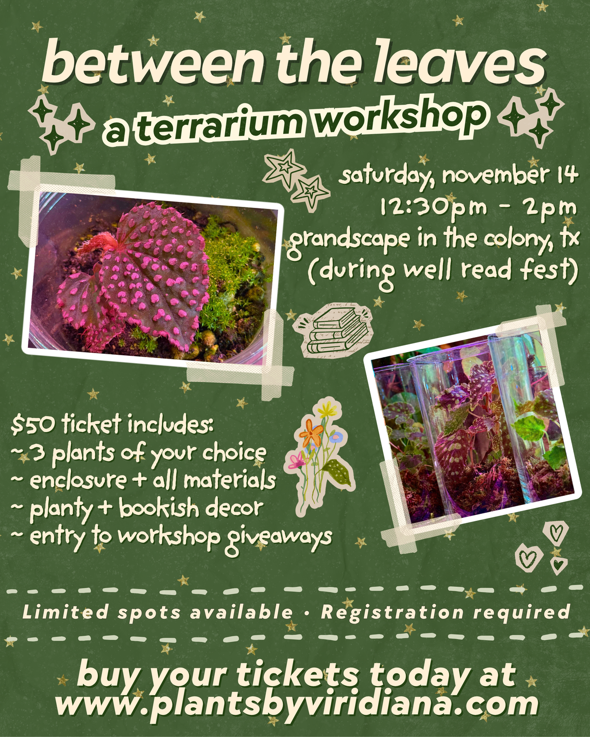 Between the Leaves: A Terrarium Workshop @ Well Read Fest - 11.14.26